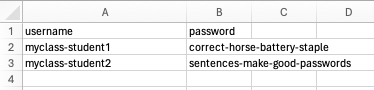 Creating a CSV file as a spreadsheet