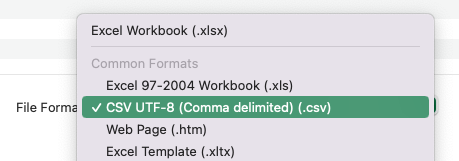 Saving As a CSV file