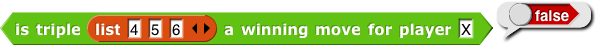 is triple {4,5,6} a win for player X?  -->  false
