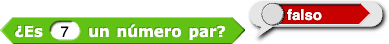 ¿Es (7) un número par? reporta falso