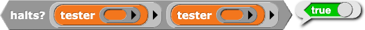 halts (tester) (tester) reporting true