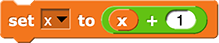 set (x) to (x + 1)