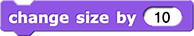 change size by (10)