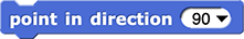point in direction (90)