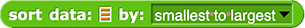 sort data: 'list input slot' by: ('largest to smallest')
