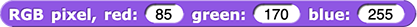 RGB pixel, red: (85) green: (170) blue: (255)