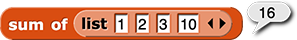 sum of {1, 2, 3, 10} reporting 16