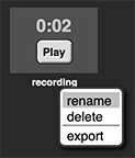 picture of a sound icon in the 'Sounds' menu with the dropdown menu open showing the 'rename' option selected