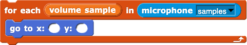 for each (sample) in (microphone (samples)) {
go to x: () y: ()
}