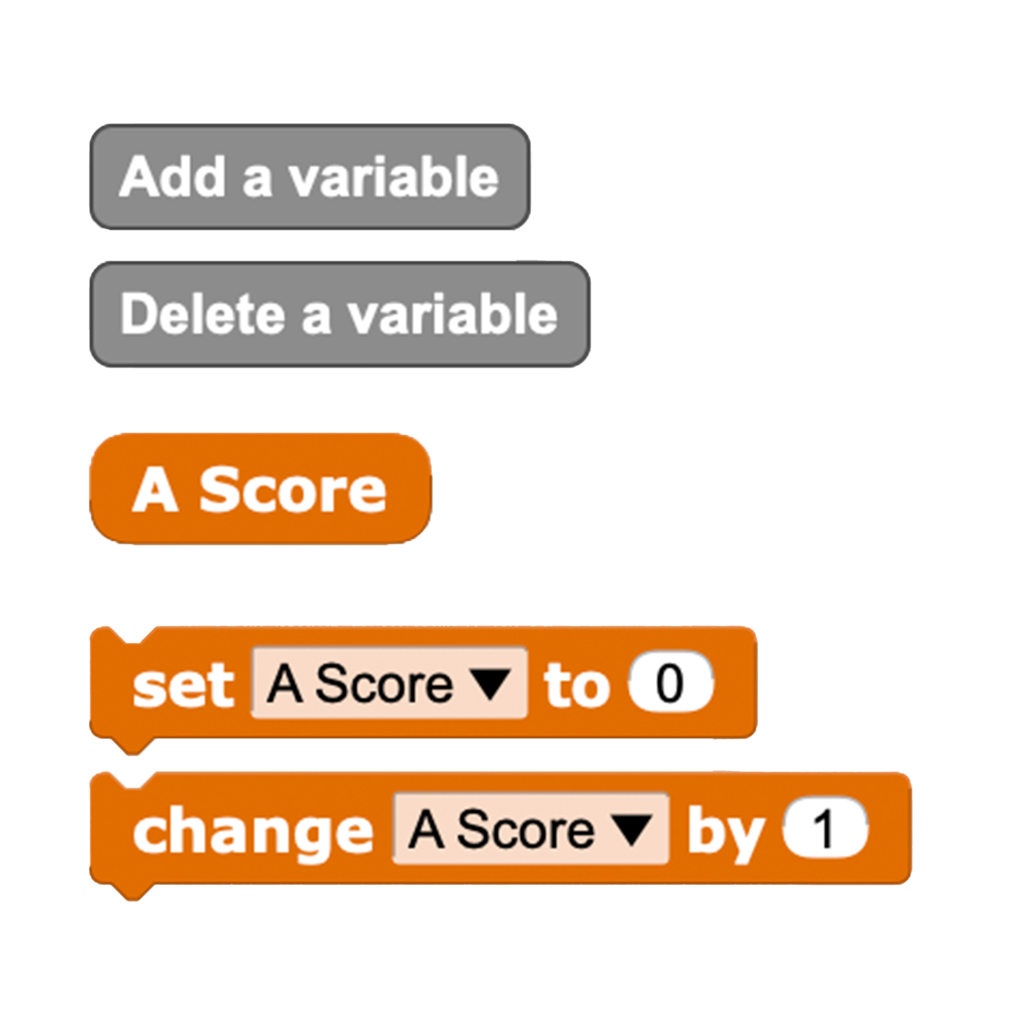 newly created variable in MicroBlocks