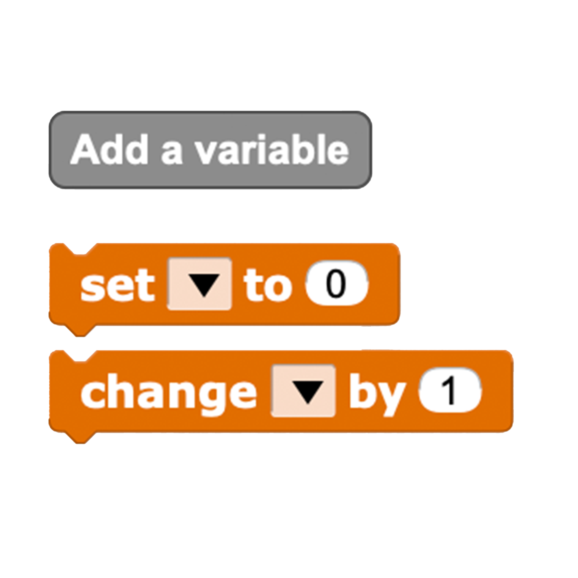 MicroBlocks before a variable has been added