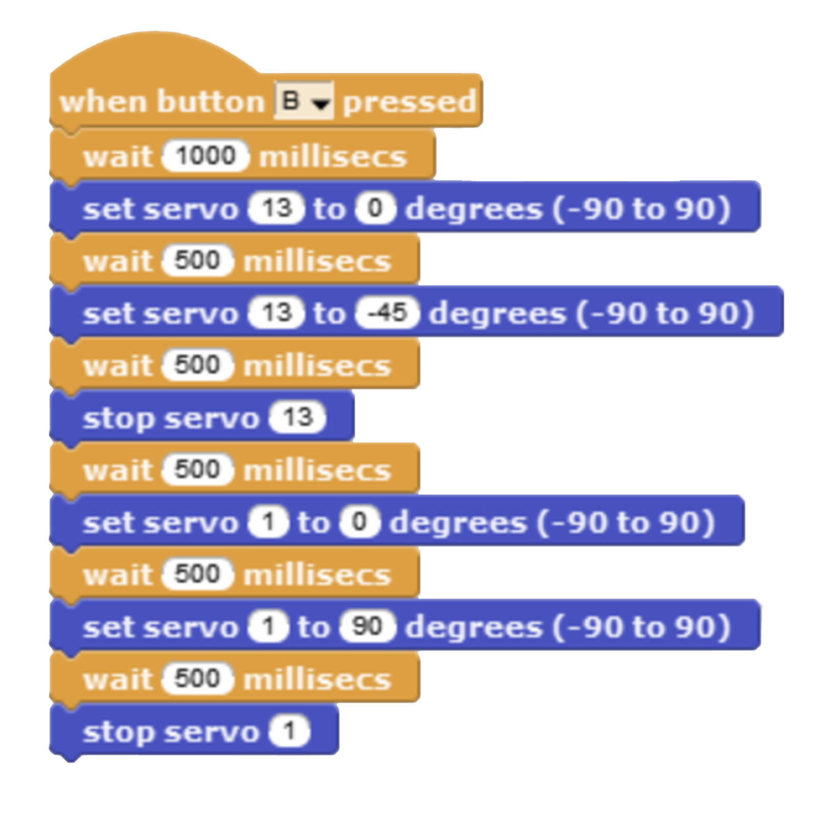 code that controls servo arms to pass the ball