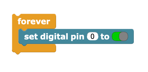 forever loop set digital pin to 0