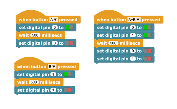 code to control the A and B buttons
