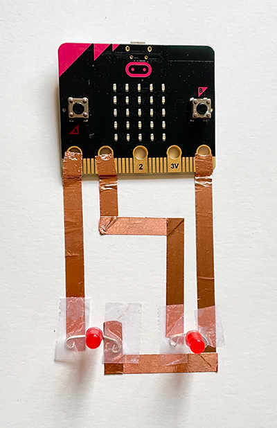 design now with copper tape and LEDs